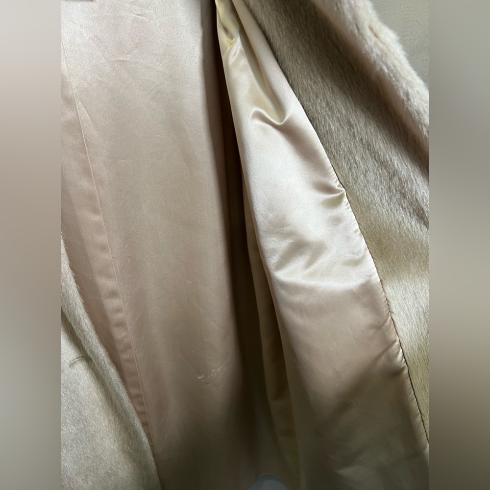 Vintage Brazotta Faux Fur Trench Coat M - Picture 5 of 6